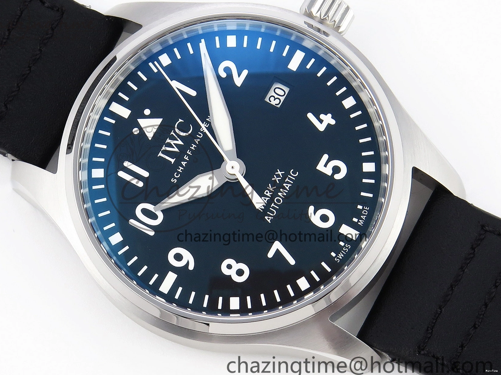 MIROTIME 0329 Pilot Mark XX IW328201 ZF 1:1 Best Edition Black Dial on Black Leather Strap A Affordable 7028